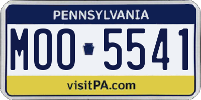 PA license plate MOO5541