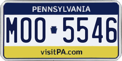 PA license plate MOO5546