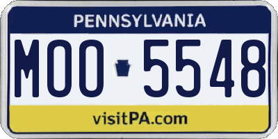 PA license plate MOO5548