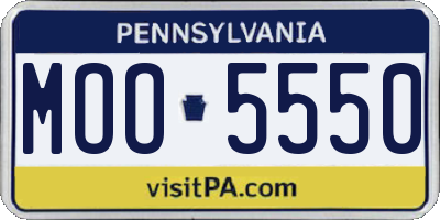 PA license plate MOO5550
