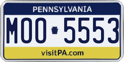 PA license plate MOO5553