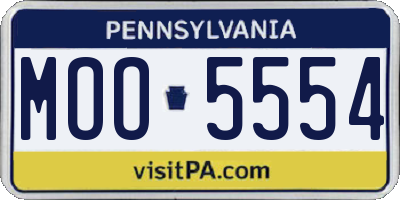 PA license plate MOO5554