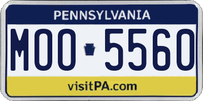PA license plate MOO5560