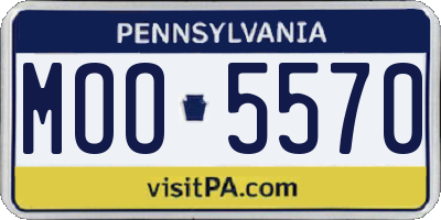PA license plate MOO5570