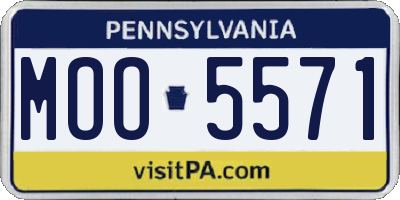 PA license plate MOO5571