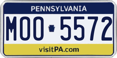 PA license plate MOO5572