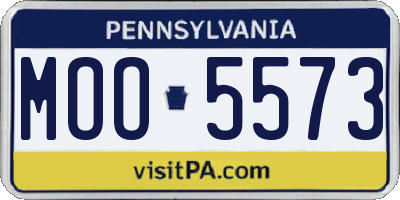 PA license plate MOO5573