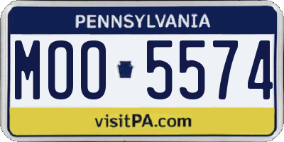 PA license plate MOO5574