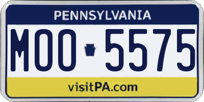 PA license plate MOO5575
