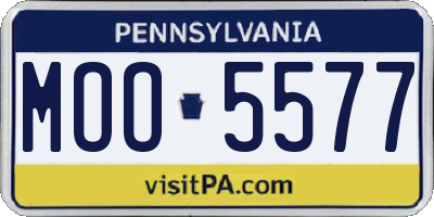 PA license plate MOO5577