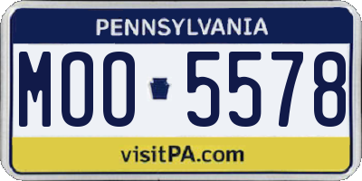 PA license plate MOO5578
