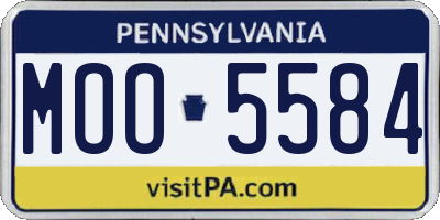 PA license plate MOO5584