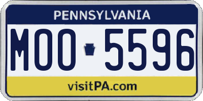 PA license plate MOO5596