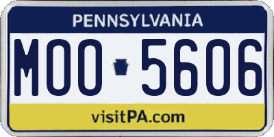 PA license plate MOO5606