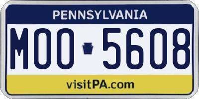 PA license plate MOO5608