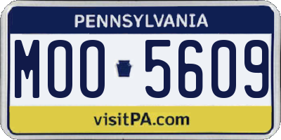 PA license plate MOO5609