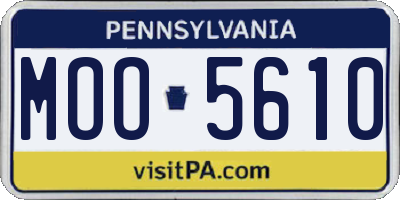 PA license plate MOO5610