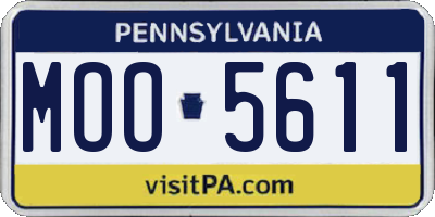 PA license plate MOO5611