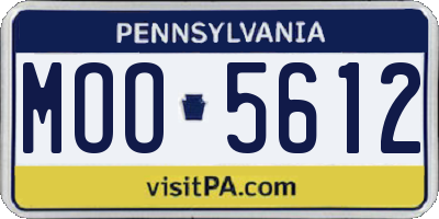 PA license plate MOO5612