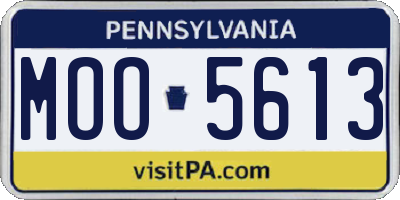 PA license plate MOO5613