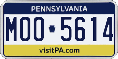 PA license plate MOO5614