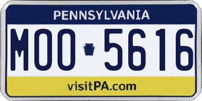 PA license plate MOO5616