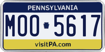 PA license plate MOO5617