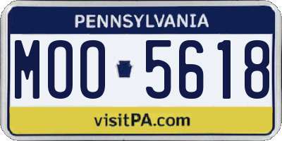 PA license plate MOO5618