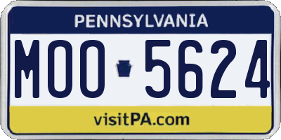 PA license plate MOO5624