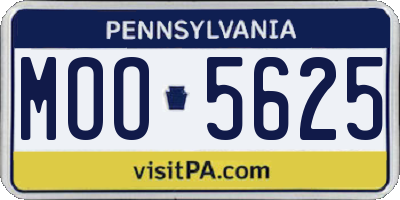 PA license plate MOO5625