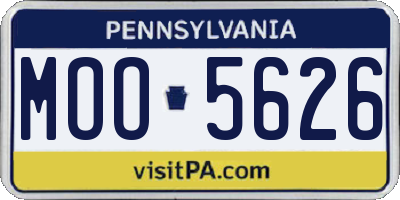 PA license plate MOO5626