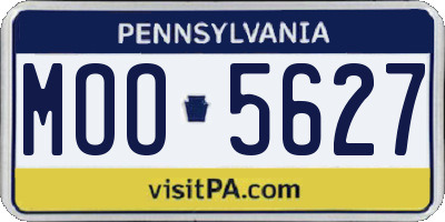 PA license plate MOO5627
