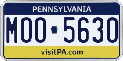 PA license plate MOO5630