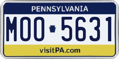 PA license plate MOO5631