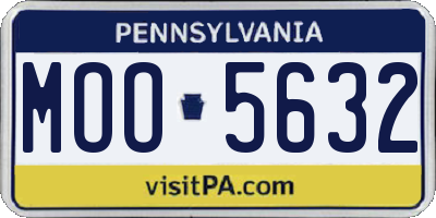 PA license plate MOO5632