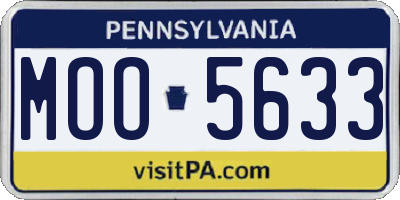 PA license plate MOO5633