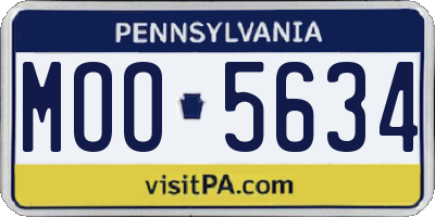 PA license plate MOO5634