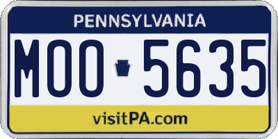 PA license plate MOO5635