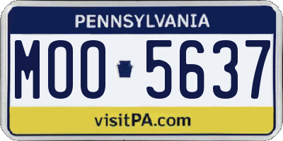 PA license plate MOO5637