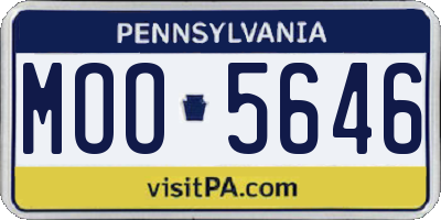PA license plate MOO5646