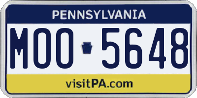 PA license plate MOO5648