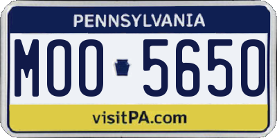 PA license plate MOO5650
