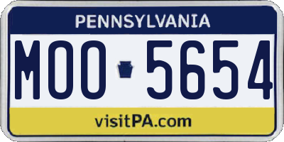 PA license plate MOO5654