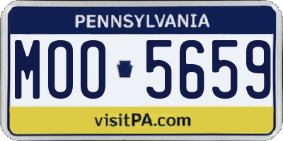 PA license plate MOO5659
