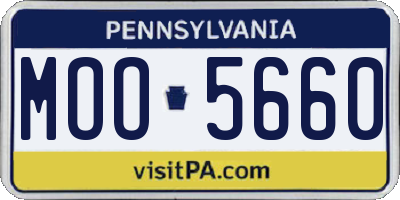 PA license plate MOO5660