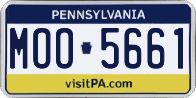 PA license plate MOO5661
