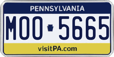 PA license plate MOO5665