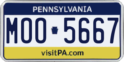 PA license plate MOO5667