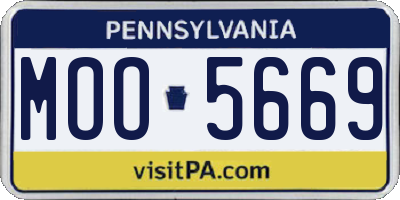 PA license plate MOO5669