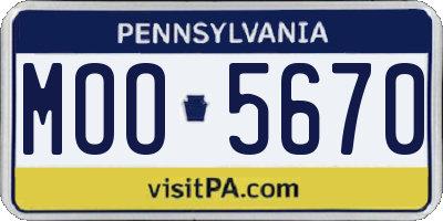 PA license plate MOO5670